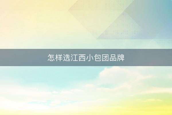怎样选江西小包团品牌