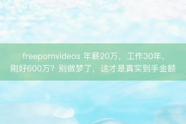 freepornvideos 年薪20万，工作30年，刚好600万？别做梦了，这才是真实到手金额