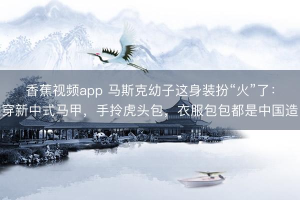 香蕉视频app 马斯克幼子这身装扮“火”了：穿新中式马甲，手拎虎头包，衣服包包都是中国造