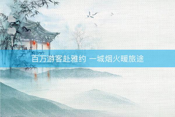 百万游客赴雅约 一城烟火暖旅途