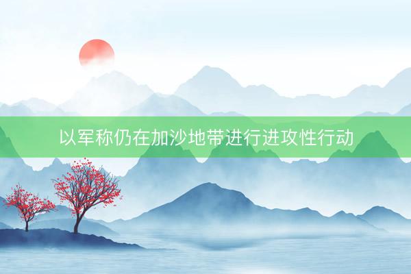 以军称仍在加沙地带进行进攻性行动