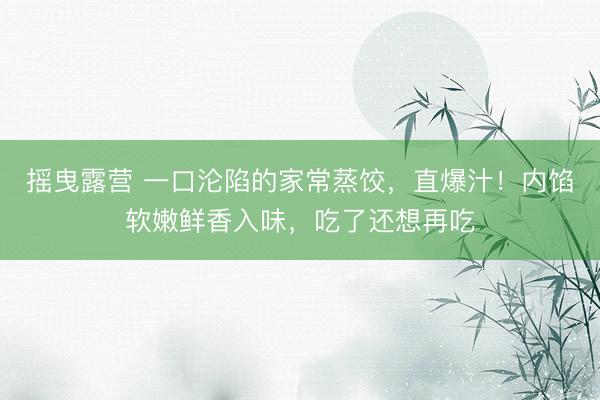 摇曳露营 一口沦陷的家常蒸饺，直爆汁！内馅软嫩鲜香入味，吃了还想再吃