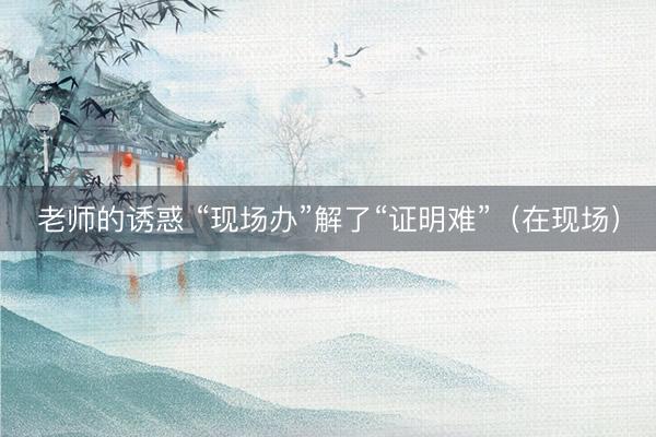 老师的诱惑 “现场办”解了“证明难”（在现场）