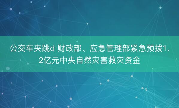 公交车夹跳d 财政部、应急管理部紧急预拨1.2亿元中央自然灾害救灾资金