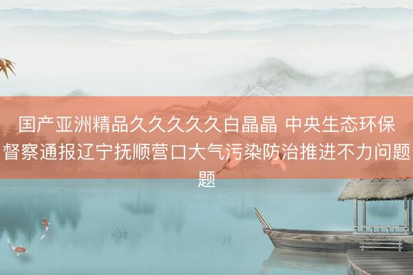 国产亚洲精品久久久久久白晶晶 中央生态环保督察通报辽宁抚顺营口大气污染防治推进不力问题