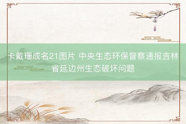 卡戴珊成名21图片 中央生态环保督察通报吉林省延边州生态破坏问题