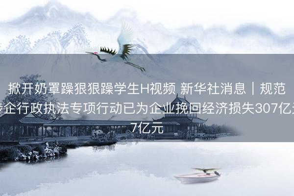 掀开奶罩躁狠狠躁学生H视频 新华社消息｜规范涉企行政执法专项行动已为企业挽回经济损失307亿元