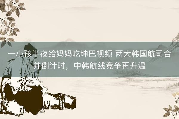 一小孩半夜给妈妈吃坤巴视频 两大韩国航司合并倒计时，中韩航线竞争再升温