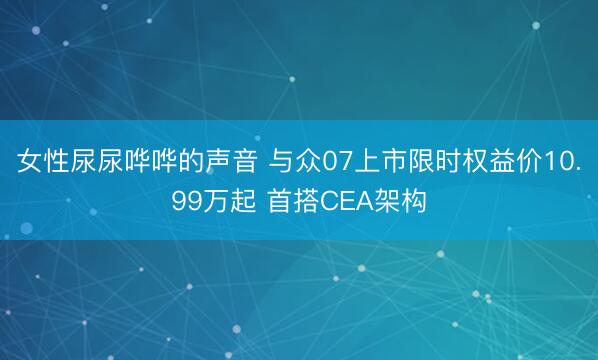 女性尿尿哗哗的声音 与众07上市限时权益价10.99万起 首搭CEA架构
