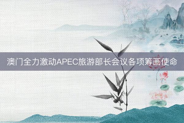 澳门全力激动APEC旅游部长会议各项筹画使命