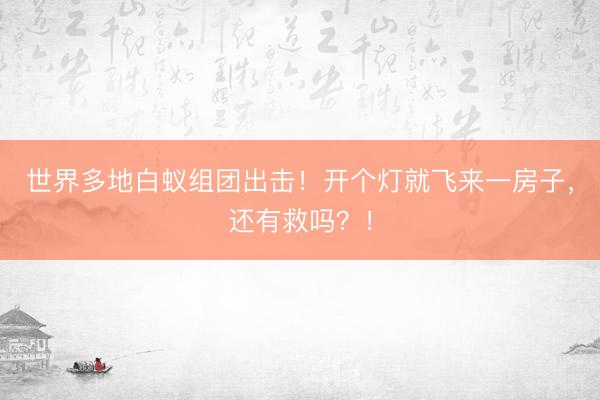 世界多地白蚁组团出击！开个灯就飞来一房子，还有救吗？！