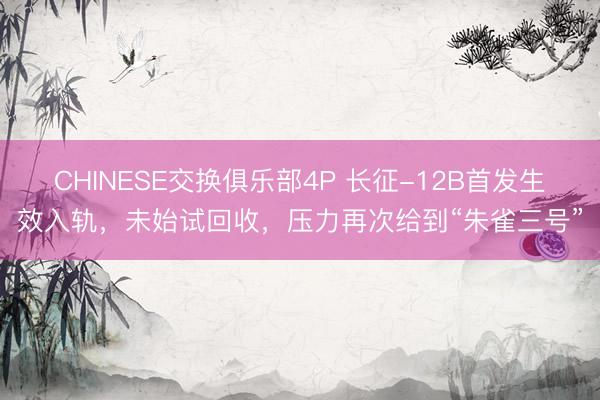 CHINESE交换俱乐部4P 长征-12B首发生效入轨，未始试回收，压力再次给到“朱雀三号”