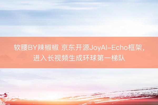 软腰BY辣椒椒 京东开源JoyAI-Echo框架，进入长视频生成环球第一梯队