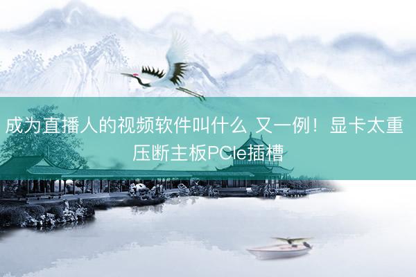 成为直播人的视频软件叫什么 又一例！显卡太重 压断主板PCIe插槽